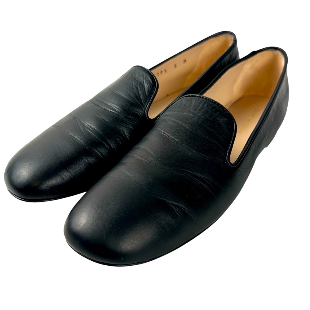 STUART WEIZMAN LEATHER BLACK LOAFER FLATS  CIG 245793 SIZE 8 MADE IN SPAIN